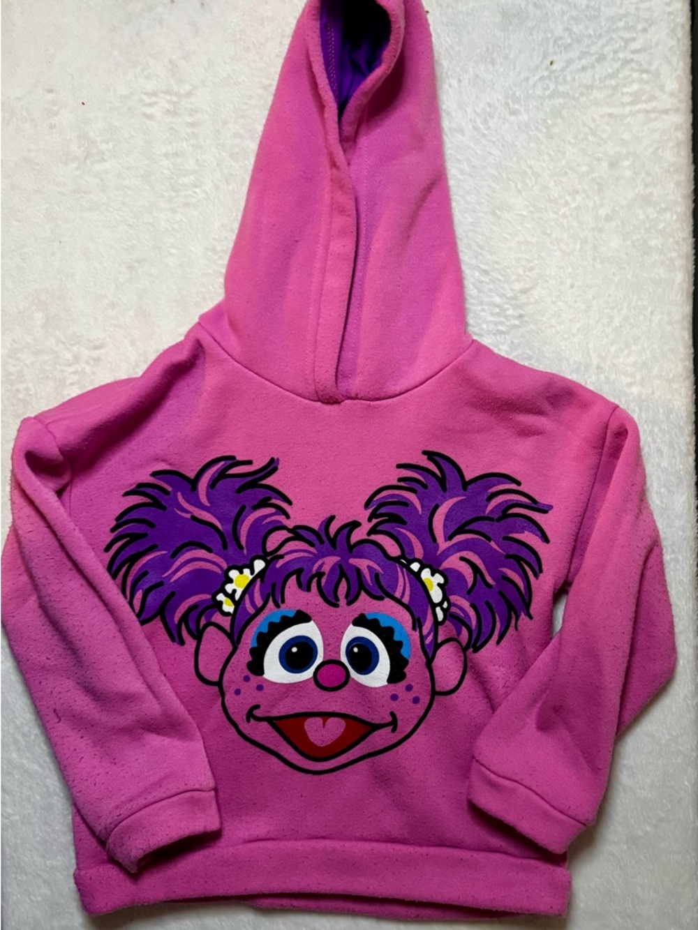 Sesame Street Kids 5T Pink Hoodie featuring Abby and a soft purple hoodie